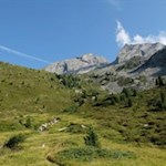 Durch Wiesenhänge in Richtung Landshuter Europahütte