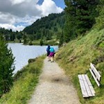 Am Seeufer laden Bänke zum Verweilen ein