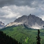 Our view sweeps to the Tre Cime di Lavaredo and the Cadini di MIsurina