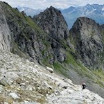 Una delle parti ripide del sentiero verso il rifugio Sasso Nero