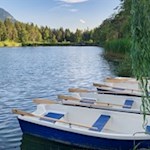 Völser Weiher mit der Völseggspitze im Hintergrund