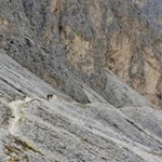 Auf schmalen Wegen in Richtung Crespeina-Joch