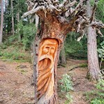 Holzfigur am Stocknertalweg