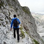 Der letzte Anstieg zur Fonda Savio Hütte erfordert Trittsicherheit und Schwindelfreiheit