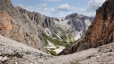 Abstieg von der Mittagsscharte nach Gröden