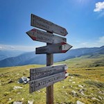 Nahe der Lorenzischarte zweigt der Weg Nr. 7 ab