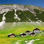 Die Hochalmhütte Fojedöra ist in idyllische Wiesen gebettet