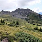 Unser Blick fällt auf das gegenüberliegende Rudlhorn und den Eisatz