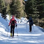 Auch Skitourengeher suchen die Getrumalm gerne auf