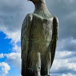 Christomannos monument, a bronze eagle