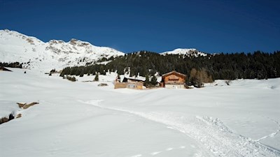 Zu Füßen der Telfer Weißen lädt die Freundalm auch im Winter zur Einkehr ein