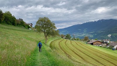 Der Rückweg von Feldthurns erfolgt auf dem Hinweg