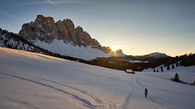 Die Villnösser Geisler im Winterkleid
