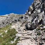 Der recht steile Anstieg auf den Peitler