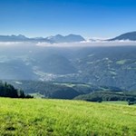 Ausblick während des Anstiegs zur Pertinger Alm