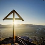 Abendstimmung auf dem Aufhofener Kreuz