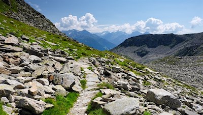 Auf dem schön angelegten Wandersteig zur Chemnitzer Hütte