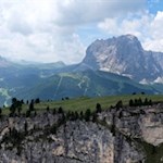 Traumverlorener Blick auf den Langkofel