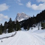 Winterwandern vor der Kulisse des Peitler