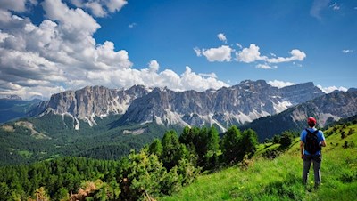Ausblick auf die Puezgruppe und die Gardenaccia