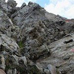 Seilgesicherte Passage auf dem Weg zur Jakobsspitze