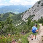 Der Abstieg vom Sarlkofel erfolgt auf dem Hinweg