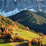 St. Magdalena church with the Geisler peaks in the background