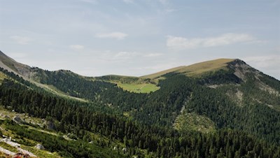 Unser Blick fällt auf die gegenüberliegende Brogles Alm und die Raschötz