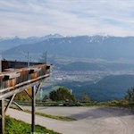 Aussichtsterrasse des Berggasthauses Kofler am Kofl