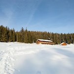 Landschaft und Brunstalm sind in einen tiefen Winterschlaf gefallen