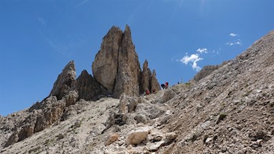 Die letzten Anstiegsmeter auf den Cigolade-Pass