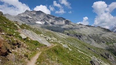 Sanft schlängelt sich der Landshuter Höhenweg zur Landshuter Europahütte