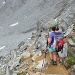 Gesicherte Passage vor dem letzten Anstieg auf den Kraxentrager