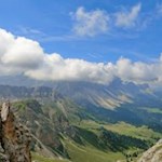 Traumverlorener Blick auf die Villnösser Geisler