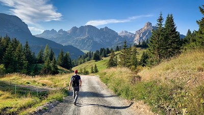 Sulla strada del ritorno a Corvara in Badia si aprono panorami pittoreschi