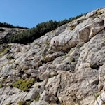 Eine der beiden gesicherten Passagen auf dem Weg zur Seekofelhütte