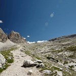 Im gemächlichen Anstieg in Richtung Lagazuoischarte