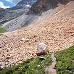 Die Geröllhalde am Fuße der Kleinen Gaisl