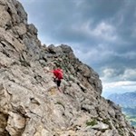 Seilgesicherter Anstieg auf die Poppekanzel