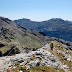 Der Abstieg von der Liffelspitze erfolgt auf dem Hinweg