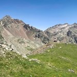 Ausblick vom Bramstaller auf die hinter uns aufragenden Dreitausender