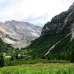 Unser Blick fällt auf die Fanes Alm