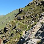 Gesicherte Passage auf dem Schellenbergsteig 