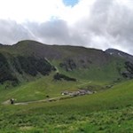 Ausblick auf die tiefer liegende Fane Alm
