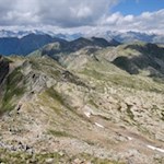 Rückwärtsgewandter Blick auf den Aufstiegsweg