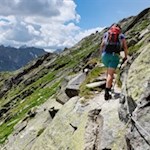 Seilgesicherte Passage auf dem Weg zur Neugersdorfer Hütte