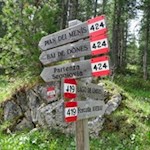 First we follow hiking trail no. 419 to Limides lake