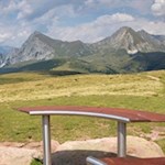 Blick auf den Ifinger und den Plattenspitz vom Panoramatisch des Kreuzjoch