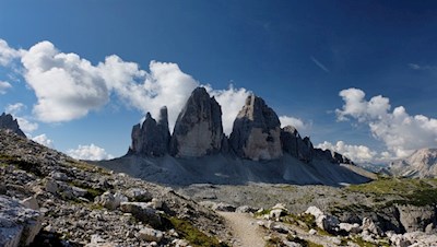 Die Drei Zinnen kann man auch vom Innerfeldtal aus erwandern