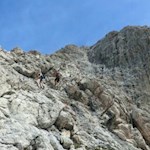 Nur noch einige Meter bis zum Gipfel des Peitler...